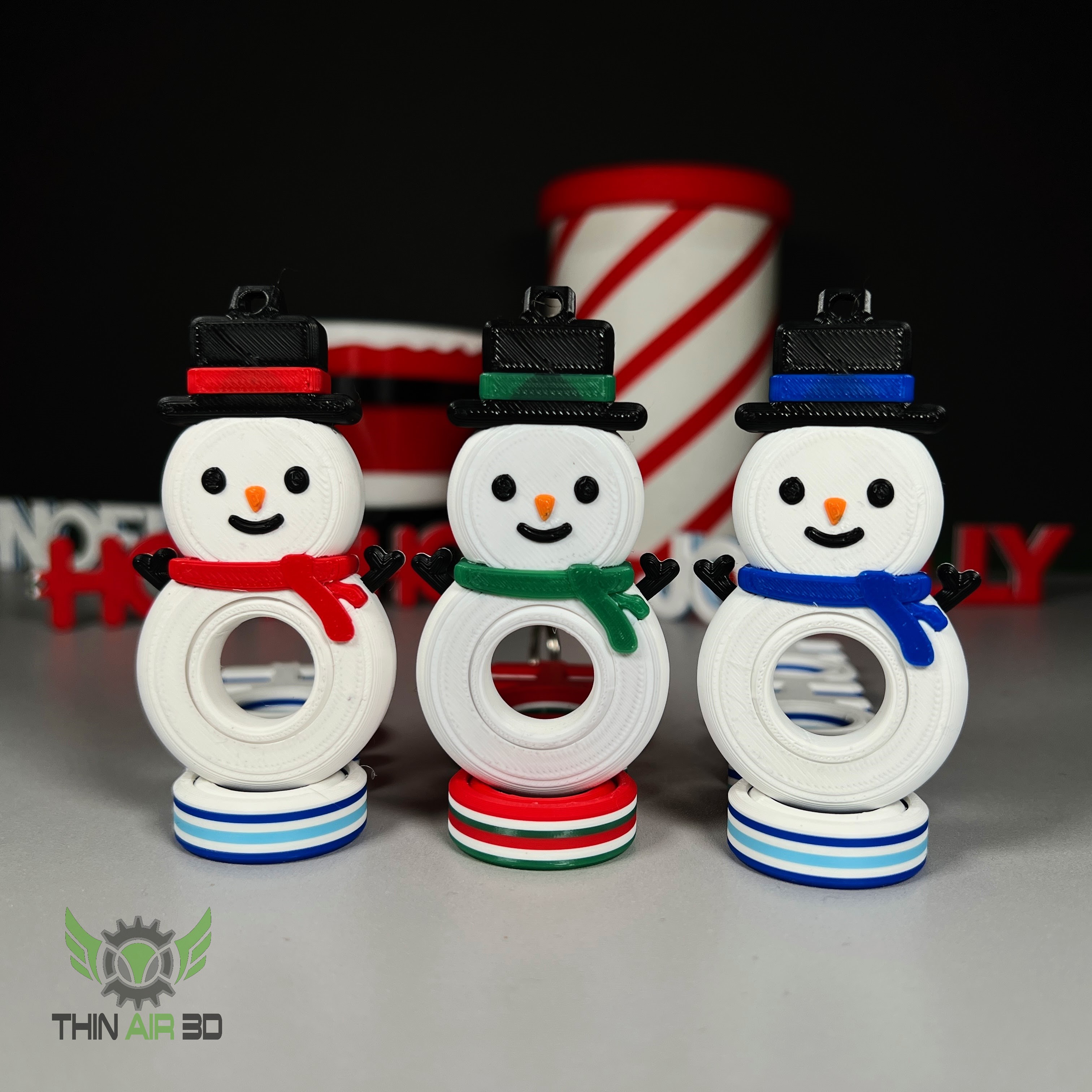 Snowman Spinner Fidget Keychain
